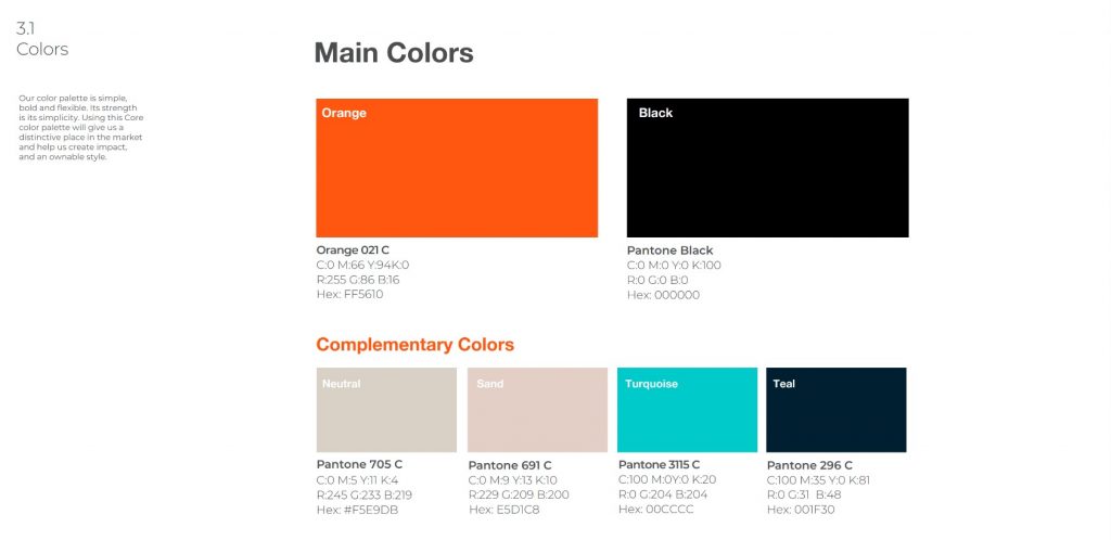 brand elements color palette