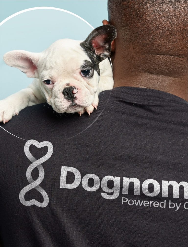 Dognomics' branded t-shirt design