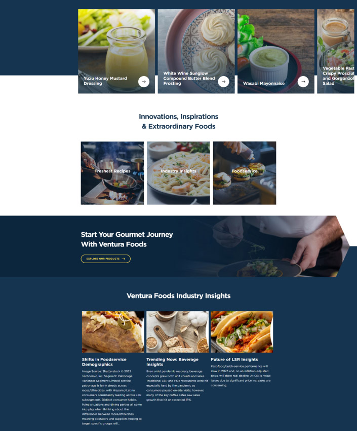 Ventura Foods full web design image