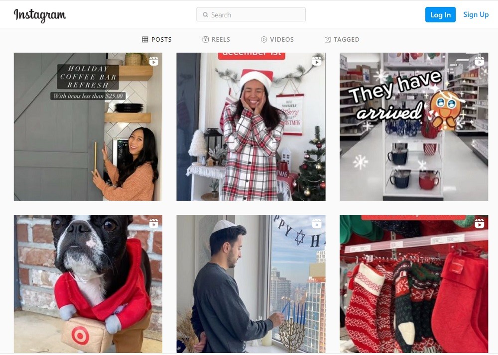 Target Instagram content