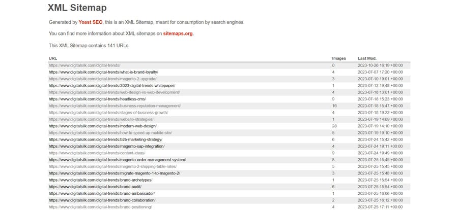 Digital Silk's XML Sitemap