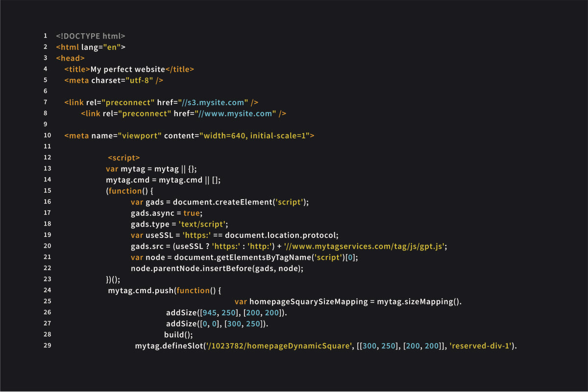 HTML coding on a black background​