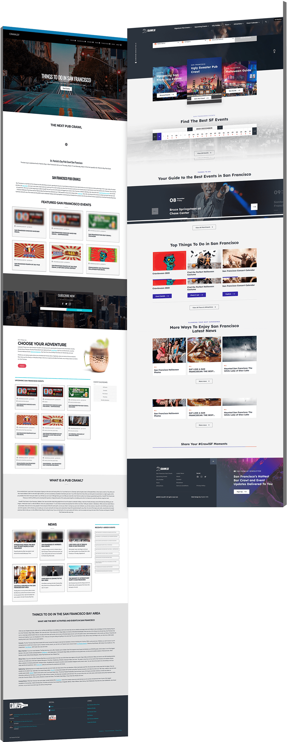CrawlSF website before and after designs
