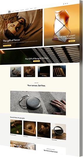 Website design example for Bang & Olufsen