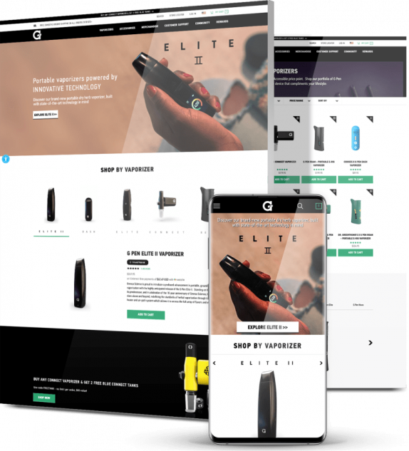 eCommerce website design featured example: G Pen