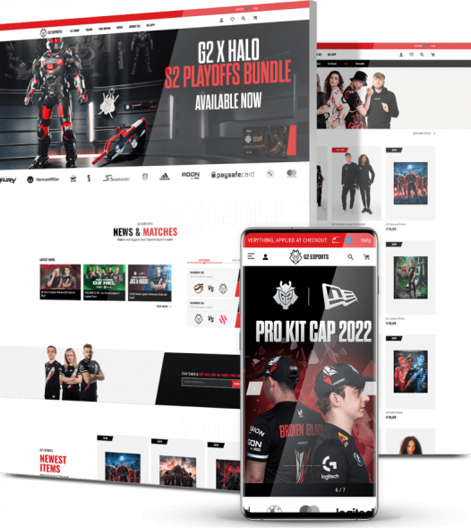 eCommerce website design company G2 eSports collage