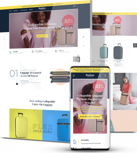 eCommerce website design company Rollink collage