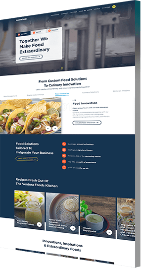 eCommerce website design company portfolio example: Ventura Foods