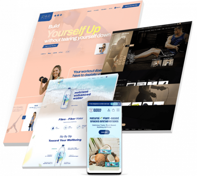 gym web design agency hero collage