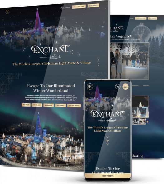 Hotel Website Design: Enchant Christmas homepage