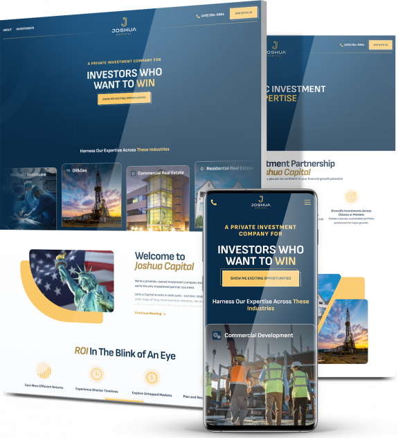 Joshua Capital web design collage