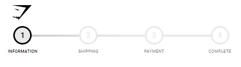 shopify checkout progress bar from Gymshark