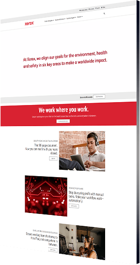 A single image of a Xerox website landing page